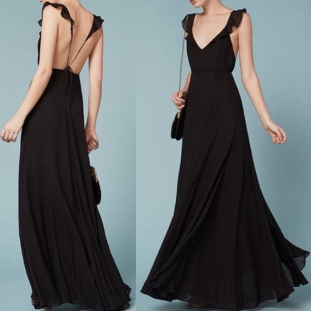 Rare Reformation Isabella Maxi Dress in Black